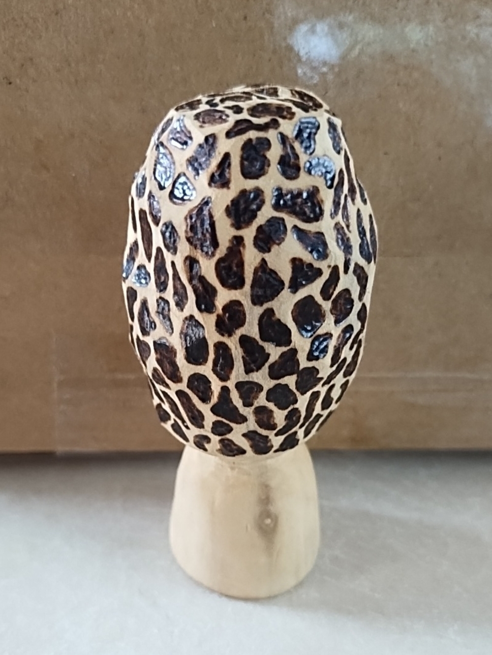 Handmade Whittled Wood Burned Wooden Morel Mushroom Unique Gift